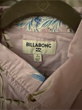 Billabong Light Pink Floral Camp Shirt